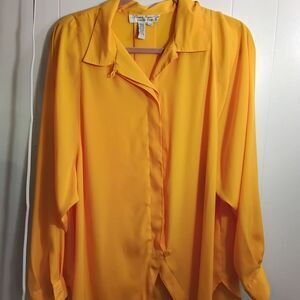 Laura & Jayne Golden Yellow Long Sleeve Notched Collar Blouse